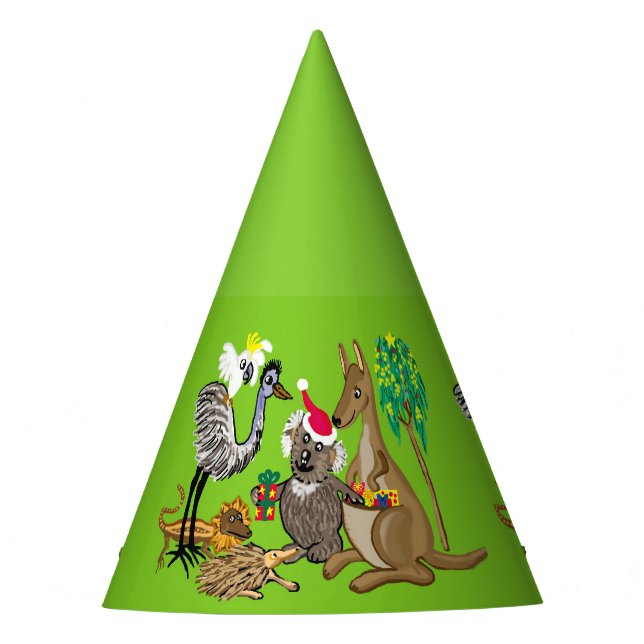 Santa Koala Australian Christmas animals Party Hat (Front)