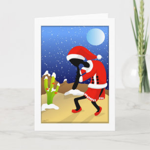 Santa Kokopelli Desert Christmas Card