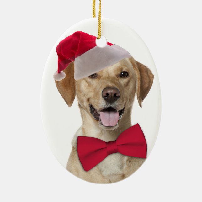 Santa Lab Christmas Ornament (Back)