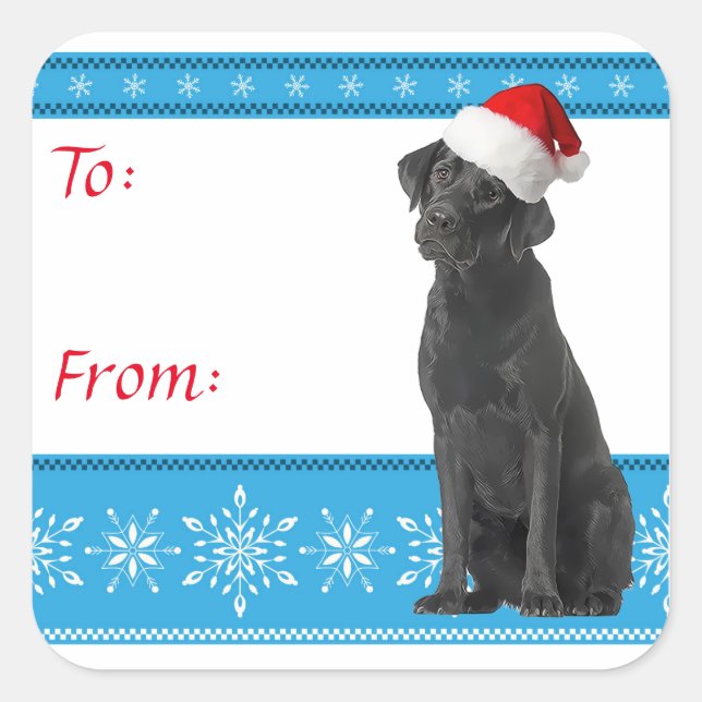 Santa Lab Gift Sticker (Front)