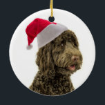 Santa Labradoodle Ornament<br><div class="desc">This Christmas Ornament is a great gift for any Labradoodle lover.</div>