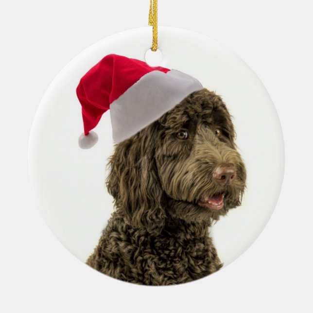 Santa Labradoodle Ornament (Back)