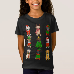 Santa Labrador Christmas Tree Lights ELF Reindeer  T-Shirt