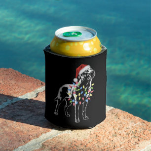 Santa Labrador Retriever Christmas Light Dog Lover Can Cooler
