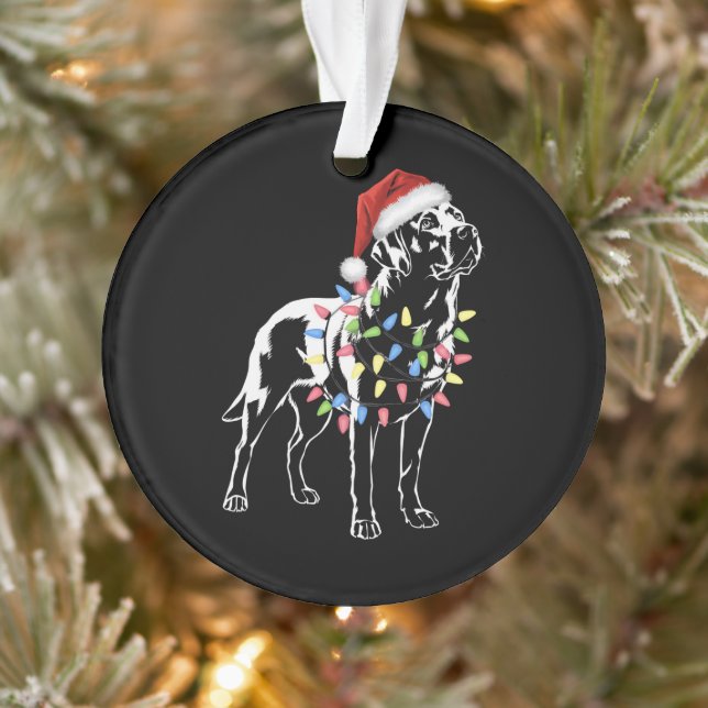 Santa Labrador Retriever Christmas Light Dog Lover Ornament (Tree)