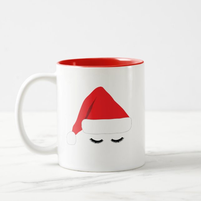 Santa Lashes Mug (Left)