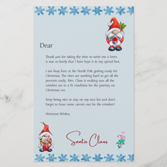 Santa Letter Customisable Christmas Letter (Front)