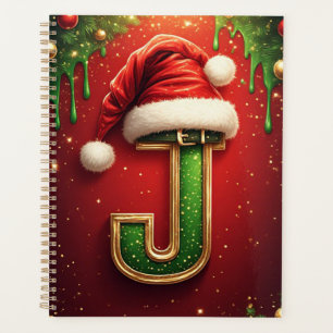 Santa Letter J With Evergreen Holiday Wreath 🎅 Planner