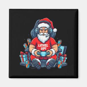 Santa Level Up Funny Gamer Holiday Christmas Video Magnet