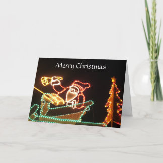 santa lights holiday card