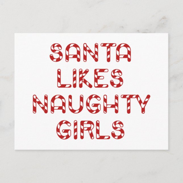 Santa Likes Naughty Girls Holiday Postcard (Front)