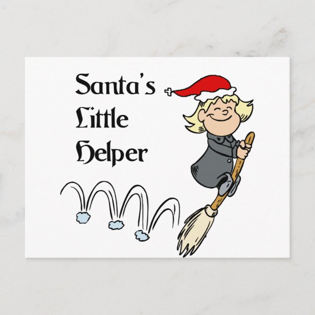 Santa little helper holiday postcard (Front)