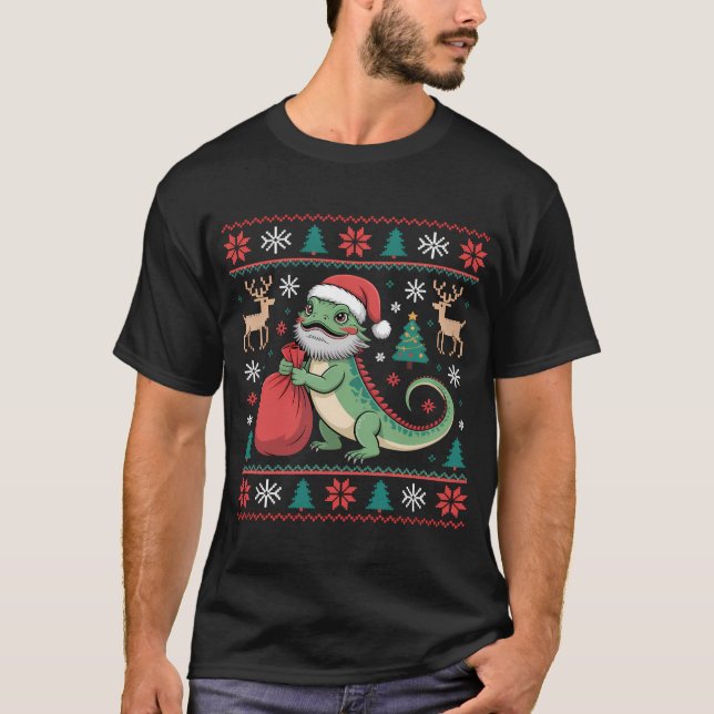 Santa Lizard Ugly Christmas Sweater (Front)