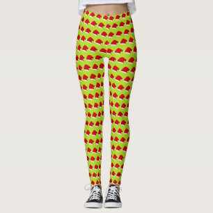 Santa lost his hat lime festive Christmas leggings
