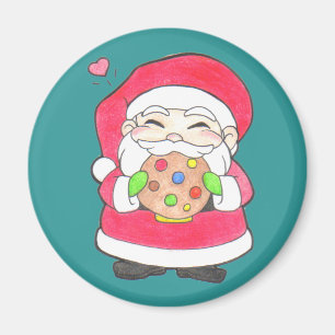 Santa Loves Cookies Magnet