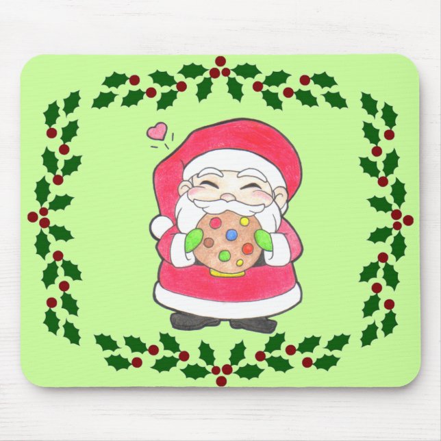 Santa Loves Cookies Mousepad (Front)