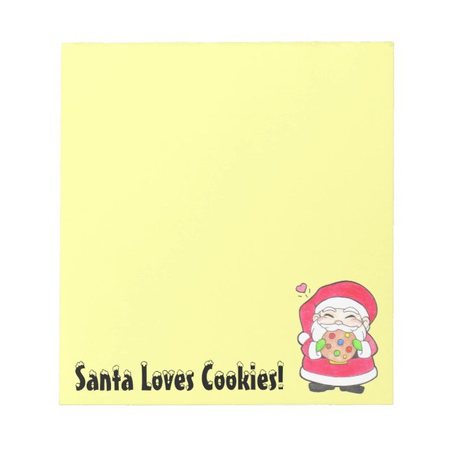 Santa Loves Cookies Notepad (Front)