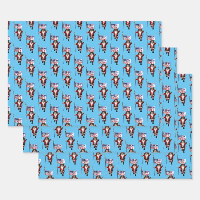 Santa Loves Joe Biden Wrapping Paper Sheet (Set)