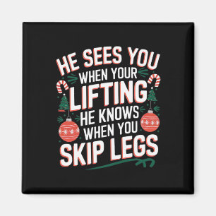 Santa Loves Leg Day Christmas Fitness - Uni-adults Magnet
