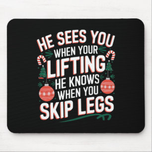 Santa Loves Leg Day Christmas Fitness - Uni-adults Mouse Pad