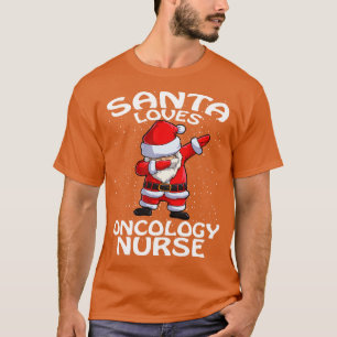 Santa Loves Oncology Nurse Christmas T-Shirt