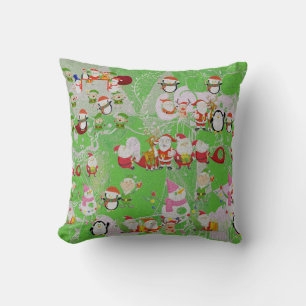 Santa Magical Green New Year Cushion