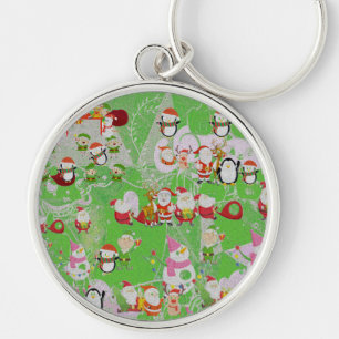 Santa Magical Green New Year  Key Ring