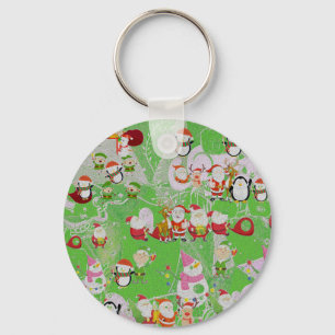 Santa Magical Green New Year  Key Ring
