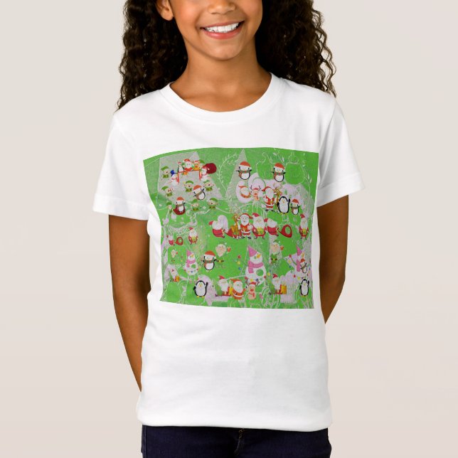 Santa Magical Green New Year T-Shirt (Front)