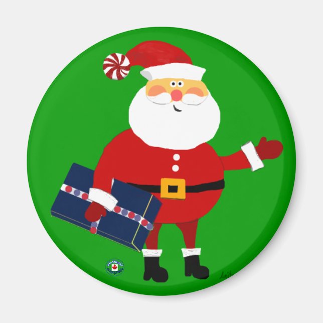Santa Magnet - Round (Front)