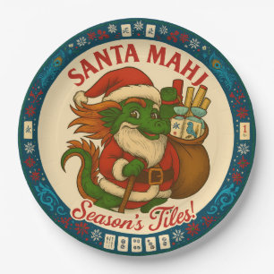 Santa Mahj! Paper Plates