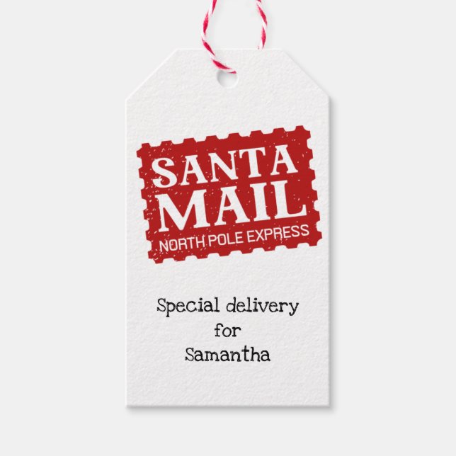 Santa mail special delivery Christmas gift tag (Front)
