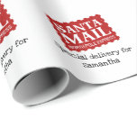 Santa mail special delivery stamp for Christmas Wrapping Paper<br><div class="desc">For more advanced customisation of this design,  simply select the "Customise It" button above!</div>