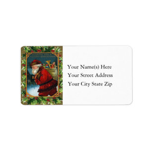 Santa Makes Deliveries Vintage Address Label