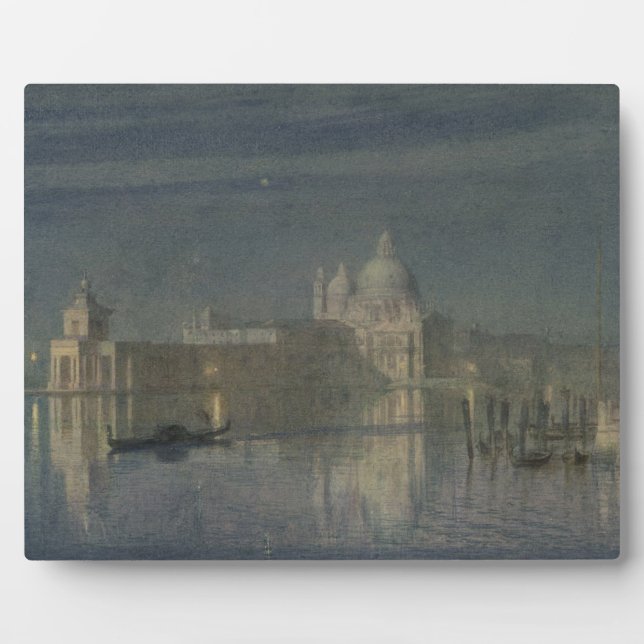 Santa Maria Della Salute, Venice, Moonlight, 1863 Plaque (Front)