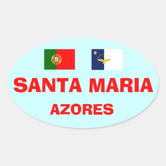Santa Maria* Euro-Style Azores Oval Sticker (Front)