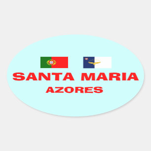 Santa Maria* Euro-Style Azores Oval Sticker