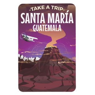 Santa María Guatemala vintage travel poster. Magnet