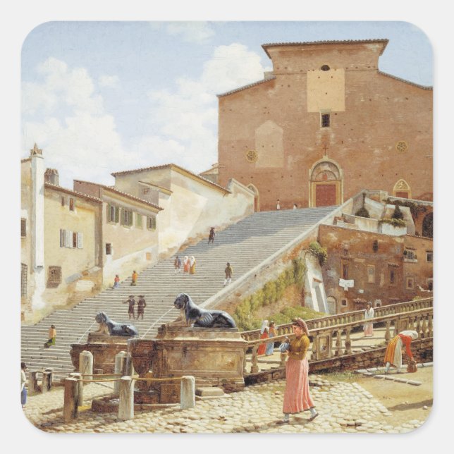 Santa Maria in Aracoeli in Rome Square Sticker (Front)