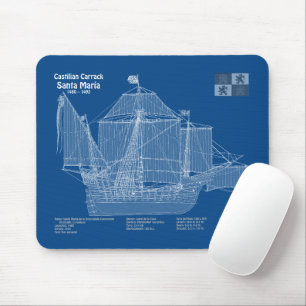 Santa Maria - Ship Blueprint Plans ABD Mouse Pad