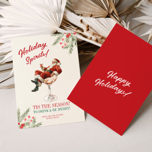 Santa Martini Christmas Holiday Invitation