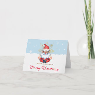 Santa Meditating on Christmas Card