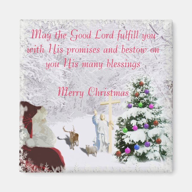 Santa Meets Jesus Magnet (Front)