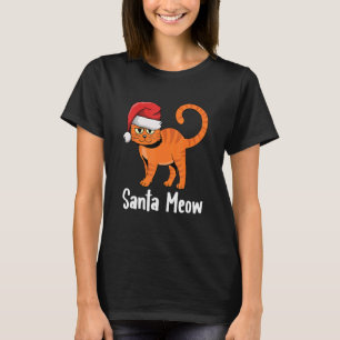Santa Meow Christmas Pajama Cat Kitten X Mas Hat T-Shirt