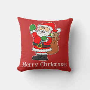 Santa Merry Christmas Cute Cartoon Cushion
