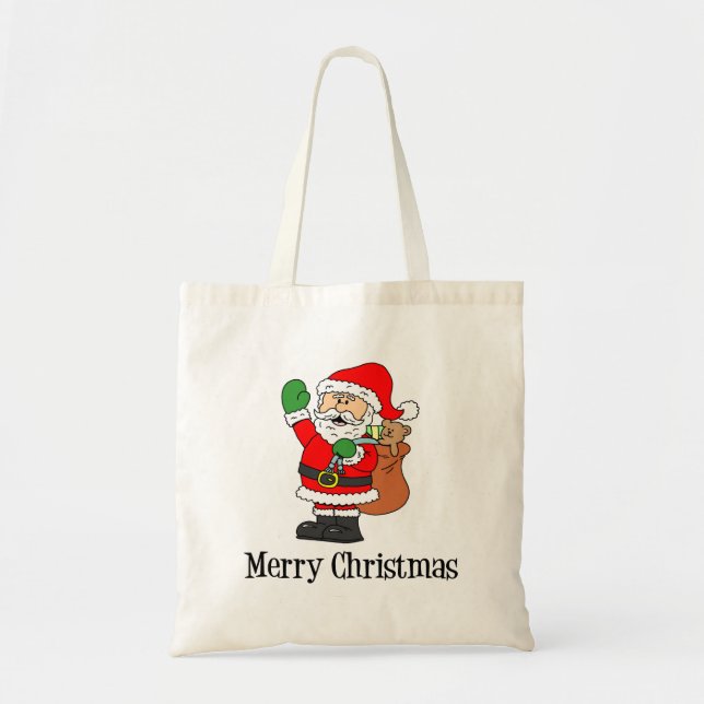 Santa Merry Christmas Cute Cartoon Tote Bag (Front)