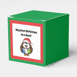 Santa Merry Christmas Funny Holiday Owl Favour Box