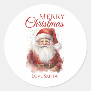 Santa Merry Christmas Kids Classic Round Sticker