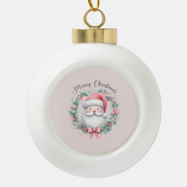 Santa Merry Christmas Ornament (Front)