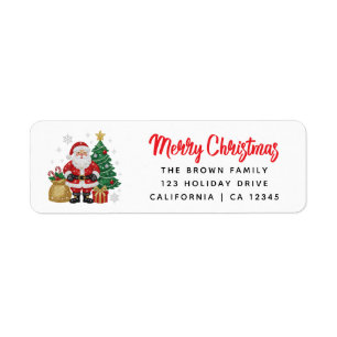 Santa Merry Christmas Red Typography